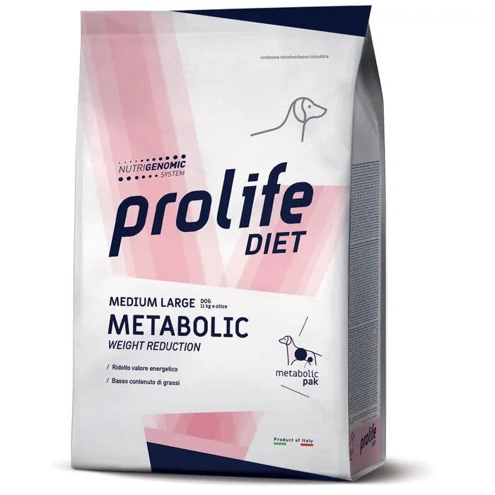 Prolife Dog Diet Metabolic Cibo Secco Per Cani Taglia Media/Grande Sacco 2kg