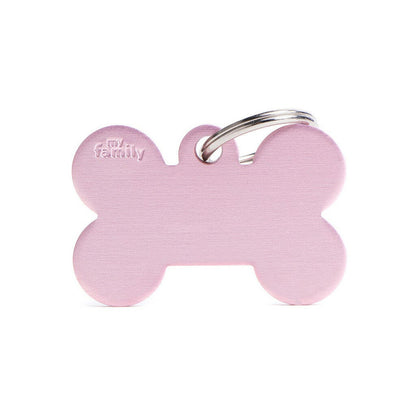 Medaglietta Per Cani E Gatti Osso In Alluminio Rosa Taglia Grande