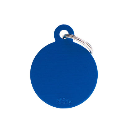 Medaglietta Per Cani E Gatti Cerchio In Alluminio Blu Taglia Grande