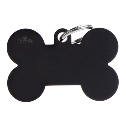 Medaglietta Per Cani E Gatti Osso In Alluminio Nero Taglia XL