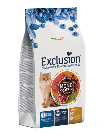 Exclusion Mediterraneo Noble Graincat Beef Crocchette Per Gatti Sterilizzati Sacco 12Kg