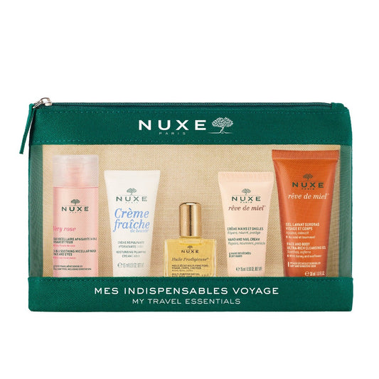 Nuxe Trousse Acqua Micellare 50ml + Crema Viso 15 ml + Huile Prodigieuse 10ml + Crema Mani 15ml + Detergente 30ml