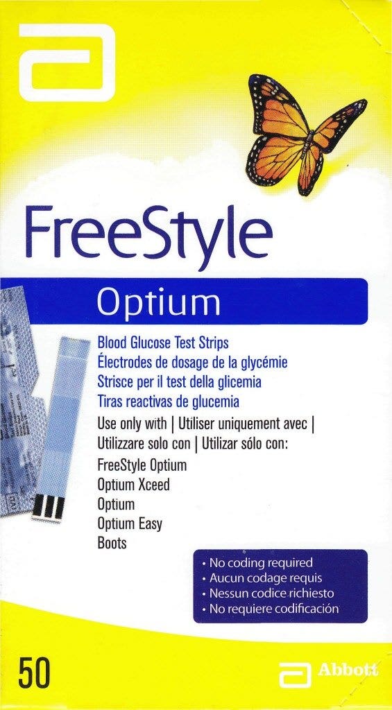 Strisce Misurazione Glicemia Optium Blood Plus Glucose 50 Pezzi
